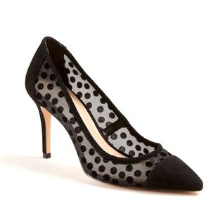 Ann Taylor Women’s Wyatt Black Polka Dot Suede Heels Pumps Size 6